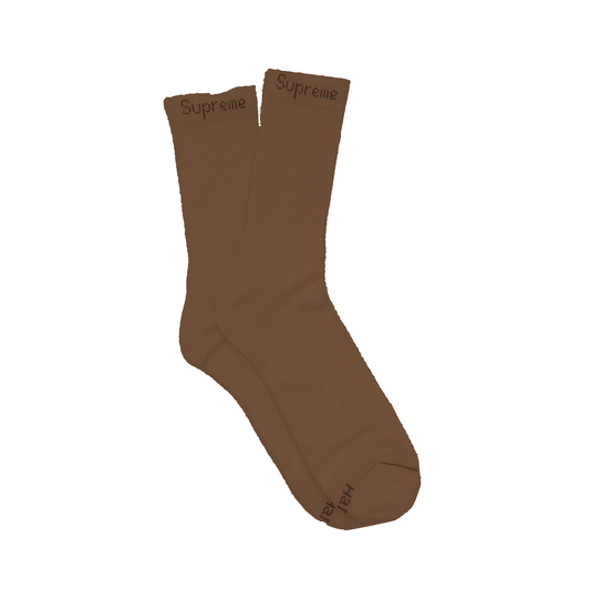Supreme Hanes Socks 'Brown' Hand Dyed 2024
