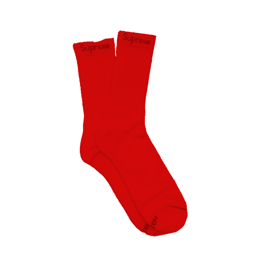 Supreme Hanes Socks 'Red' Hand Dyed 2024